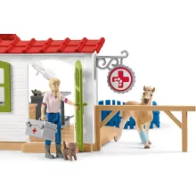 Schleich 42502 Állatorvosi rendelő csikóval és háziállatokkal