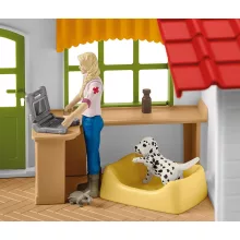 Schleich 42502 Állatorvosi rendelő csikóval és háziállatokkal