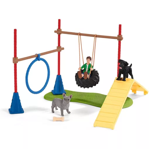 Schleich 42536 Kutyafuttató francia bulldoggal és törpe schnauzerrel