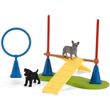 Schleich 42536 Kutyafuttató francia bulldoggal és törpe schnauzerrel