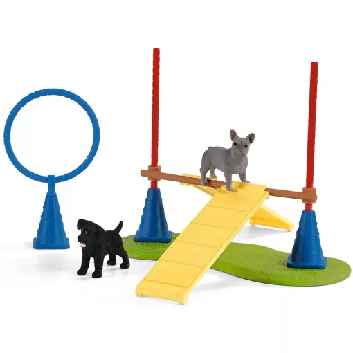 Schleich 42536 Kutyafuttató francia bulldoggal és törpe schnauzerrel