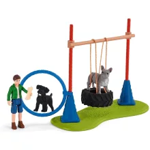 Schleich 42536 Kutyafuttató francia bulldoggal és törpe schnauzerrel
