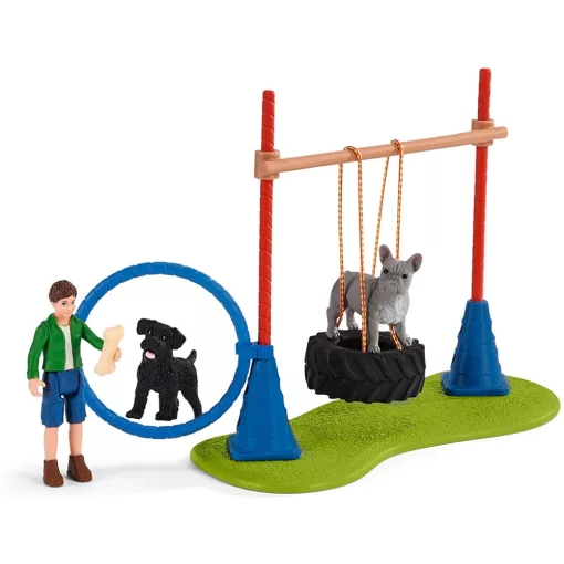 Schleich 42536 Kutyafuttató francia bulldoggal és törpe schnauzerrel
