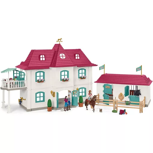 Schleich 42551 Lakóház istállóval és lovakkal