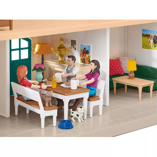 Schleich 42551 Lakóház istállóval és lovakkal