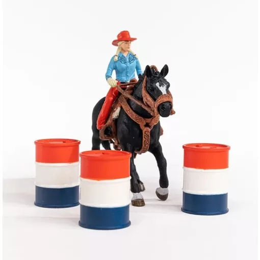 Schleich 42576 Hordóverseny cowgirllel és Appaloosa csődörrel