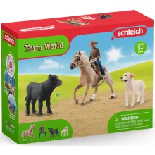 Schleich 42578 Western cowboy lovas állatokkal