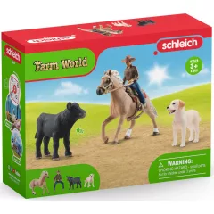 Schleich 42578 Western cowboy lovas állatokkal