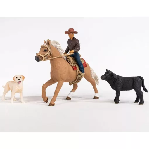 Schleich 42578 Western cowboy lovas állatokkal