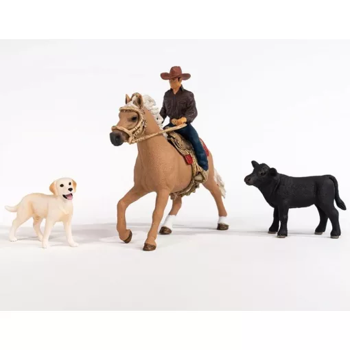 Schleich 42578 Western cowboy lovas állatokkal