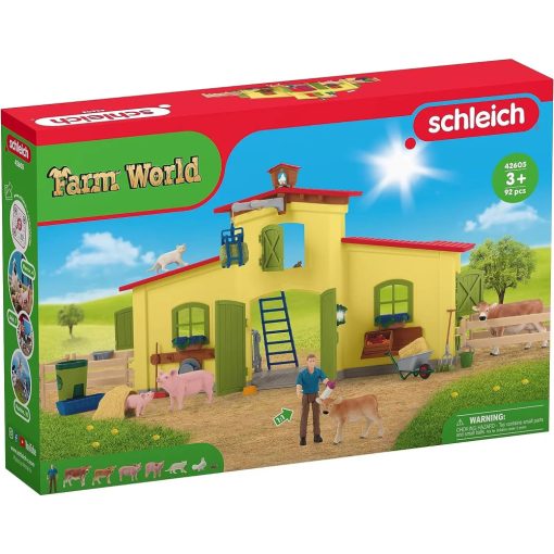 Schleich 42605 Farm istállóval és állatokkal