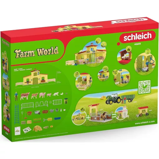 Schleich 42605 Farm istállóval és állatokkal