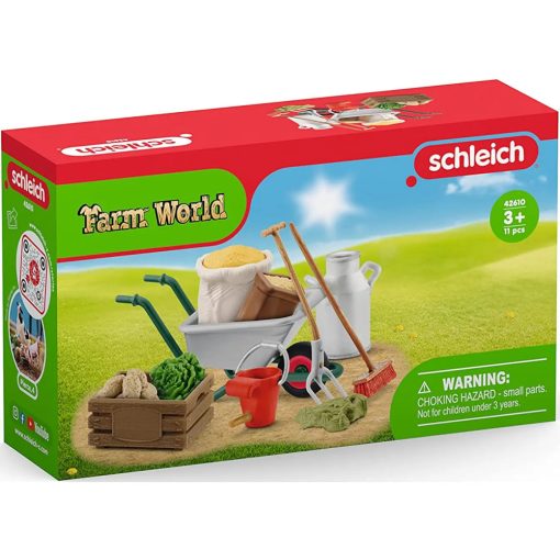 Schleich 42610 Takarmány- és ápoló készlet a farm állatainak