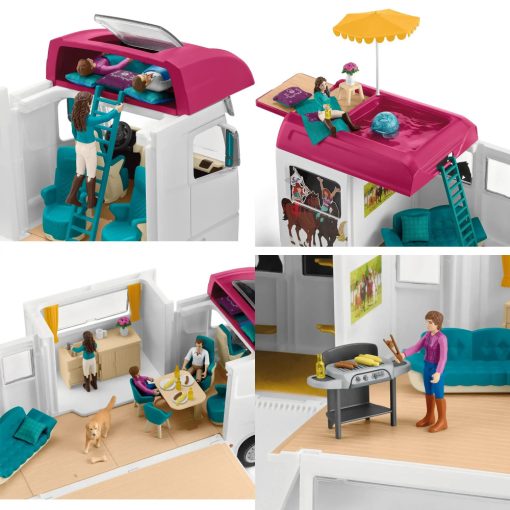 Schleich 42619 Lószállító és lakóbusz lovakkal