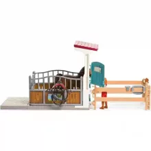 Schleich 42710 Hannah és Cayenne quarter horse lova istállóval