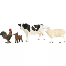Schleich 42729 A farm állatai válogatás (tehén, kakas, bárány, kecskegida)