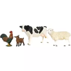   Schleich 42729 A farm állatai válogatás (tehén, kakas, bárány, kecskegida)
