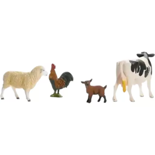 Schleich 42729 A farm állatai válogatás (tehén, kakas, bárány, kecskegida)