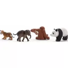 Schleich 42736 Ázsia vadállatai válogatás (kiselefánt, óriáspanda, orangután, tigriskölyök)
