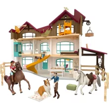 SCHLEICH 42785 Lakeside lakóház istállóval és lovakkal