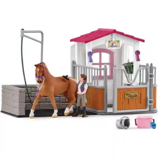 Schleich 72177 Lómosó és istálló hannoveri kancával