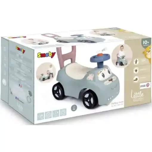 Smoby 2 az 1-ben cicás bébitaxi és járássegítő dudával