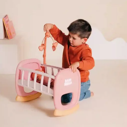 Smoby Baby Nurse bölcső kiságyforgóval játékbabáknak