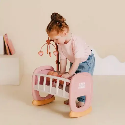 Smoby Baby Nurse bölcső kiságyforgóval játékbabáknak