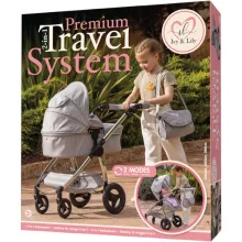 Ivy & Lily 2 az 1-ben premium összecsukható fémvázas babakocsi játékbabáknak