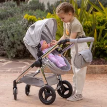 Ivy & Lily 2 az 1-ben premium összecsukható fémvázas babakocsi játékbabáknak