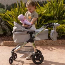 Ivy & Lily 2 az 1-ben premium összecsukható fémvázas babakocsi játékbabáknak