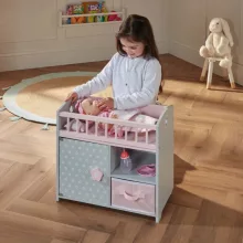 Ivy & Lily fa szekrényes kiságy játékbabáknak