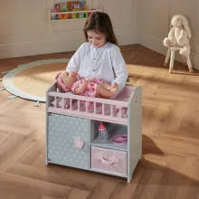 Ivy & Lily fa szekrényes kiságy játékbabáknak
