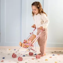 Ivy & Lily összecsukható fémvázas babakocsi játékbabáknak