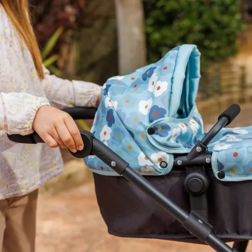 Ivy & Lily összecsukható fémvázas iker babakocsi játékbabáknak