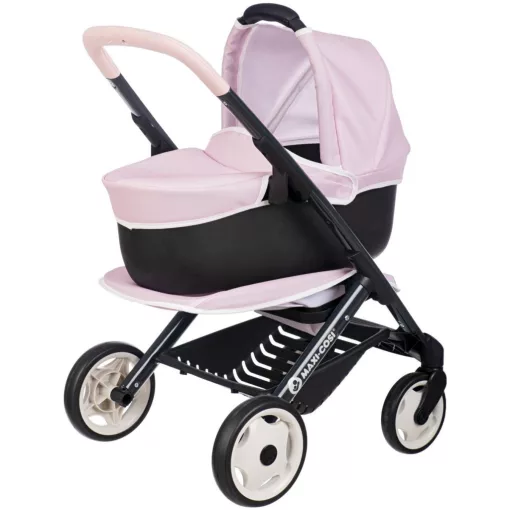 Smoby Maxi-Cosi 3 az 1-ben rózsaszín fémvázas babakocsi játékbabáknak