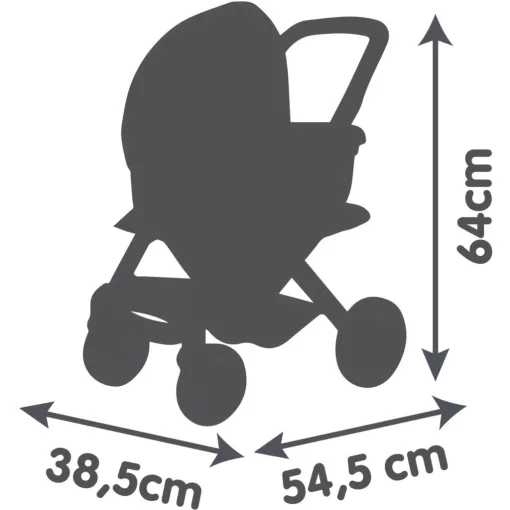 Smoby Maxi-Cosi 3 az 1-ben rózsaszín fémvázas babakocsi játékbabáknak