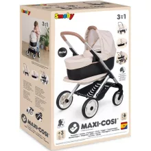 Smoby Maxi-Cosi 3 az 1-ben bézs fémvázas babakocsi játékbabáknak