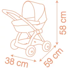 Smoby Baby Nurse fémvázas babakocsi játékbabáknak