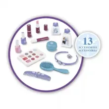 Smoby Jégvarázs hordozható smink készlet bőröndben gyerekeknek, Frozen, kozmetikai szett, Beauty Vanity
