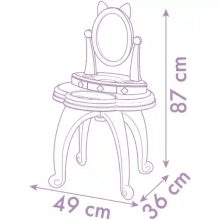 Smoby Gabi babaháza pipereasztal székkel, Gabby's Dollhouse, kozmetikai szett, asztal és szék