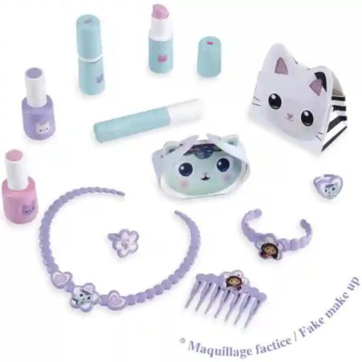 Smoby Gabi babaháza pipereasztal székkel, Gabby's Dollhouse, kozmetikai szett, asztal és szék