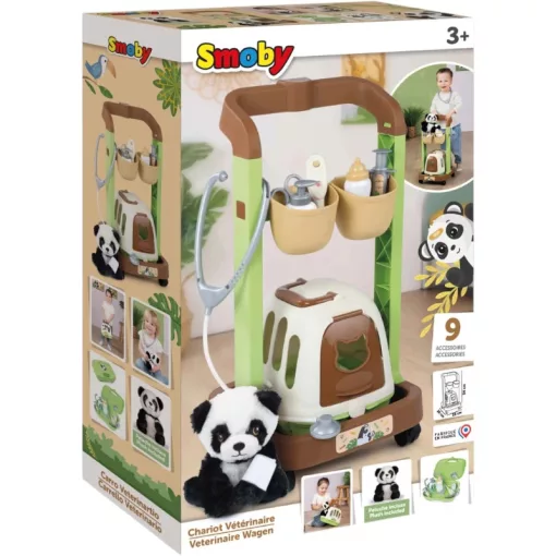 Smoby Állatorvosi kocsi plüss pandával