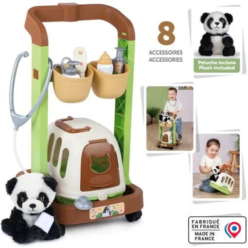Smoby Állatorvosi kocsi plüss pandával