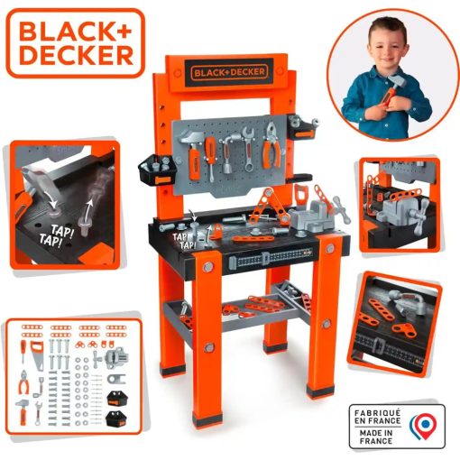 Smoby Black & Decker Bricolo One játék szerelőasztal 79db kiegészítővel