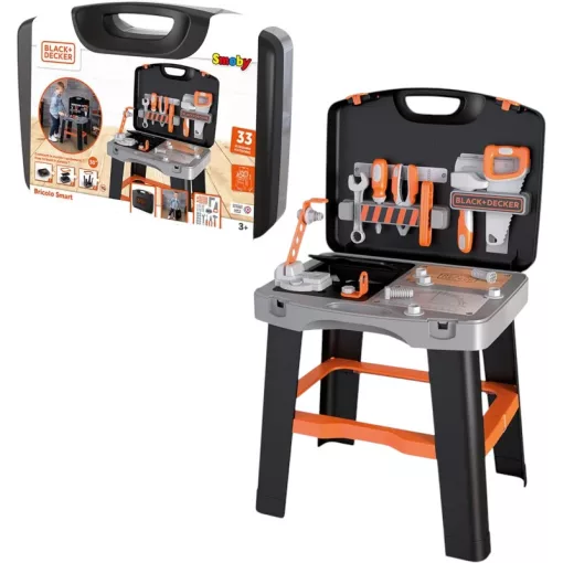 Smoby Black & Decker hordozható játék szerelőasztal szerszámokkal