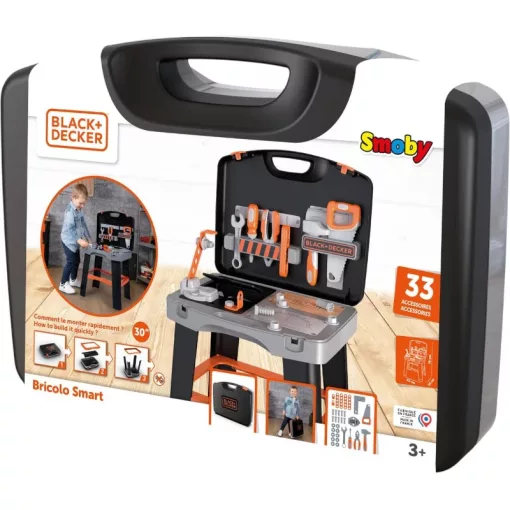 Smoby Black & Decker hordozható játék szerelőasztal szerszámokkal