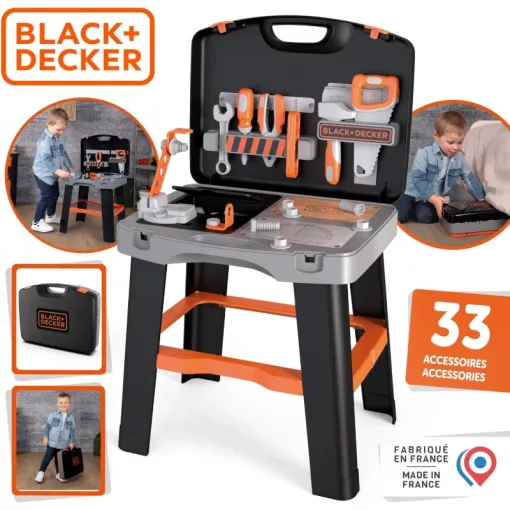 Smoby Black & Decker hordozható játék szerelőasztal szerszámokkal
