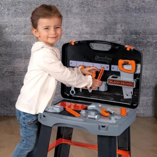 Smoby Black & Decker hordozható játék szerelőasztal szerszámokkal
