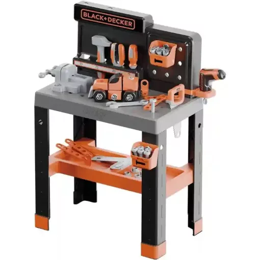 Smoby Black & Decker Bricolo Pro játék szerelőasztal 79db kiegészítővel